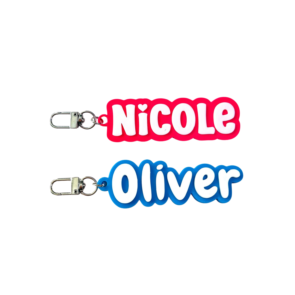 Custom name Keychain, Keyring, Bag Tag, Name Tag, 3D Printed