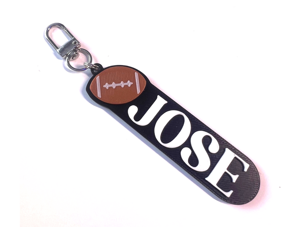 Custom American football Keychain, Keyring, Bag Tag, Name Tag, 3D Printed