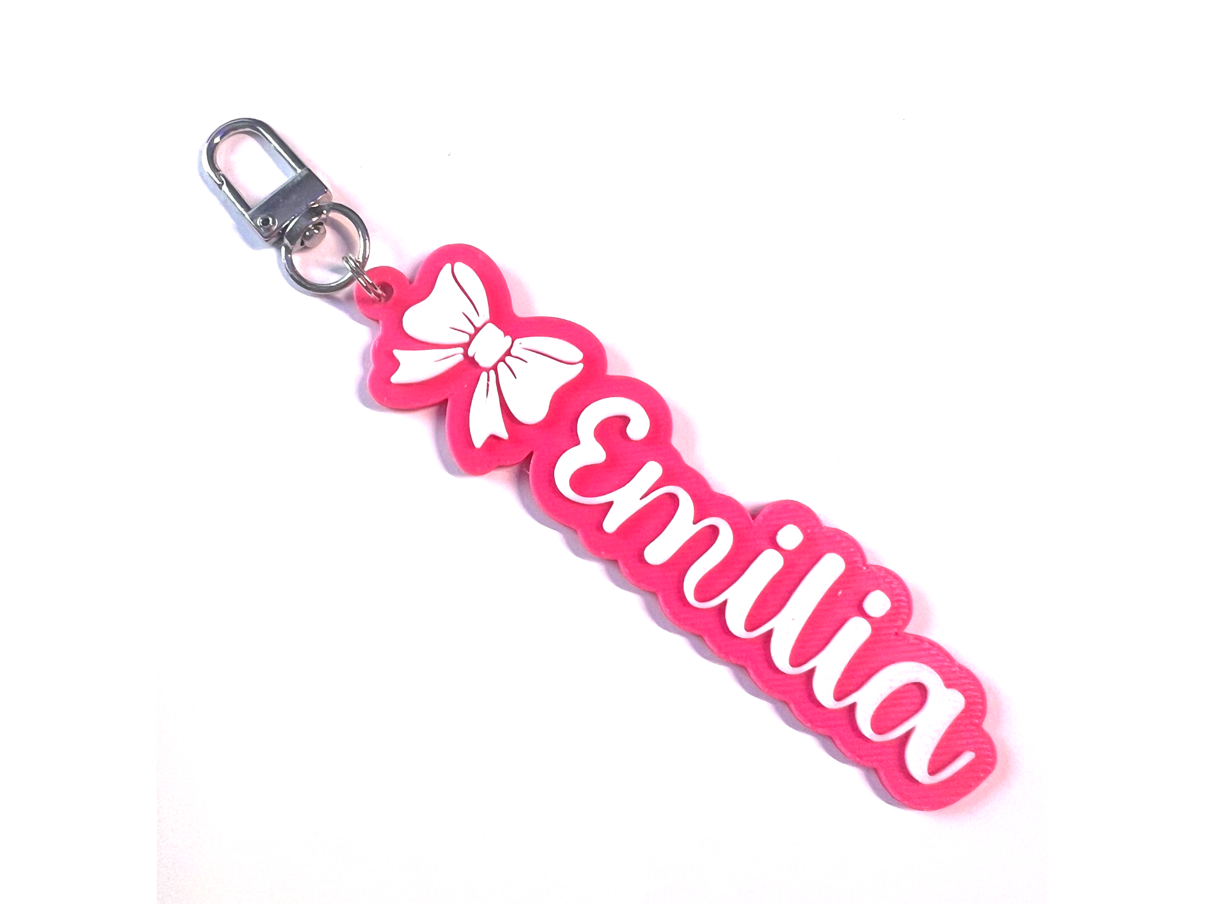 Custom Bow Keychain, Keyring, Bag Tag, Name Tag, 3D Printed