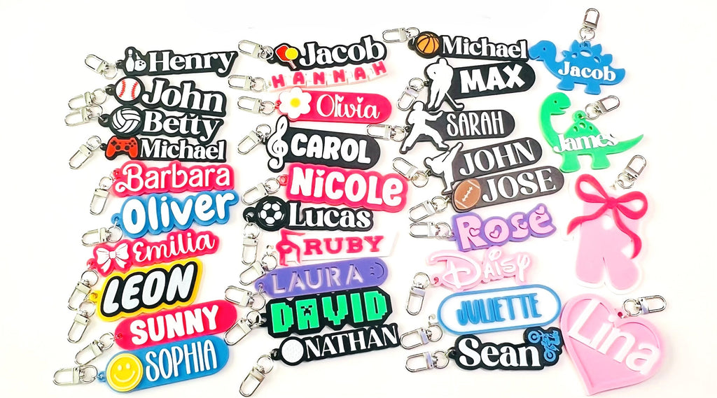 Custom Bow Keychain, Keyring, Bag Tag, Name Tag, 3D Printed