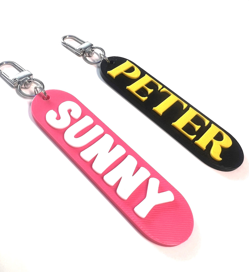 Custom name Keychain, Keyring, Bag Tag, Name Tag, 3D Printed