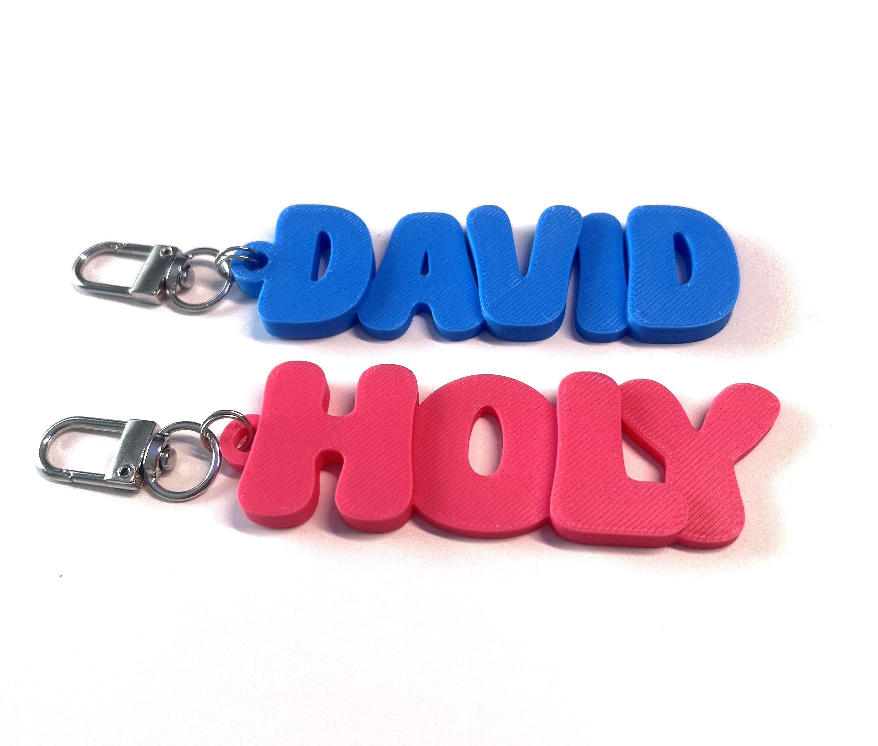 Custom name Keychain, Keyring, Bag Tag, Name Tag, 3D Printed