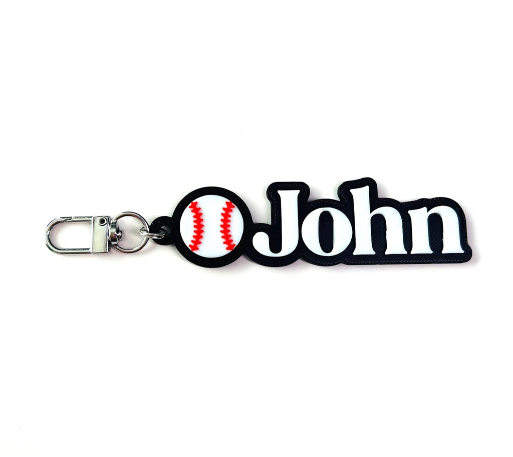 Personalized Baseball Keychain, Keyring, Bag Tag, Name Tag, 3D Printed