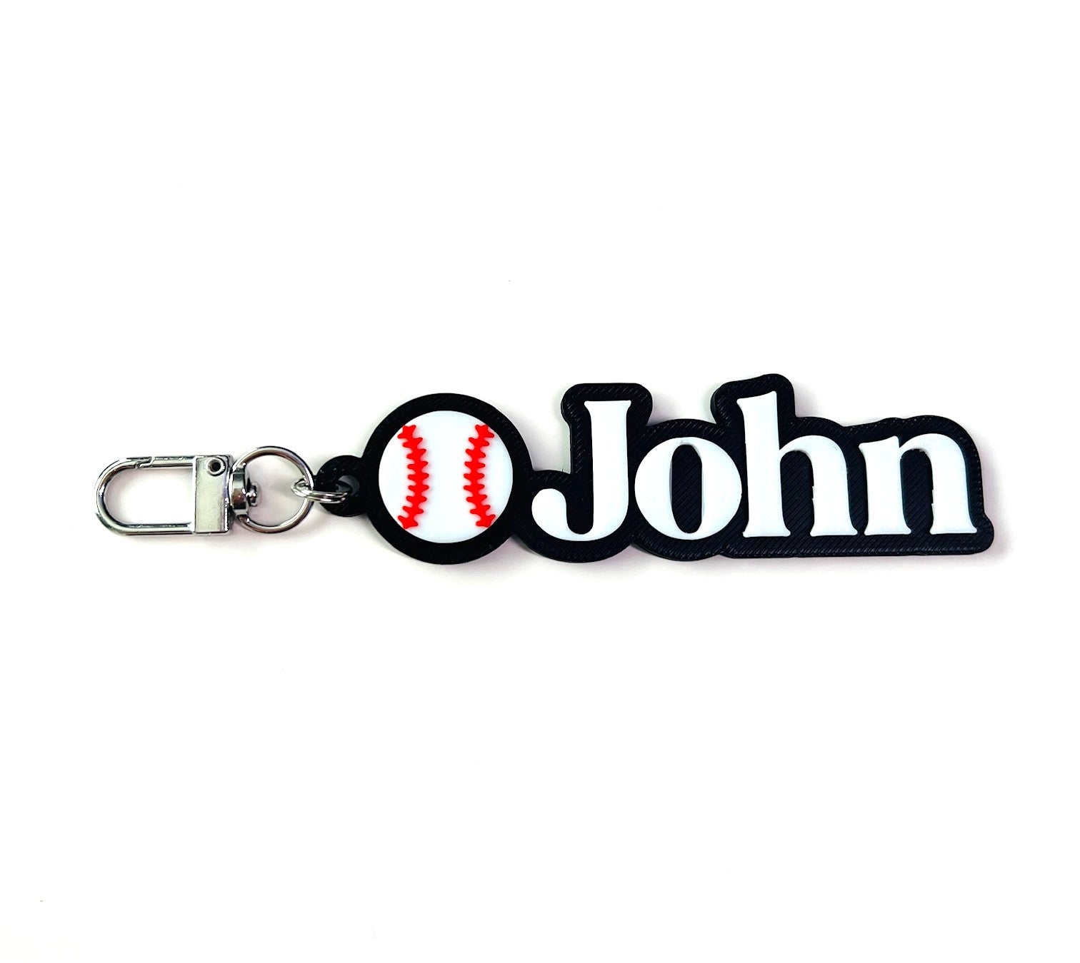 Personalized Baseball Keychain, Keyring, Bag Tag, Name Tag, 3D Printed
