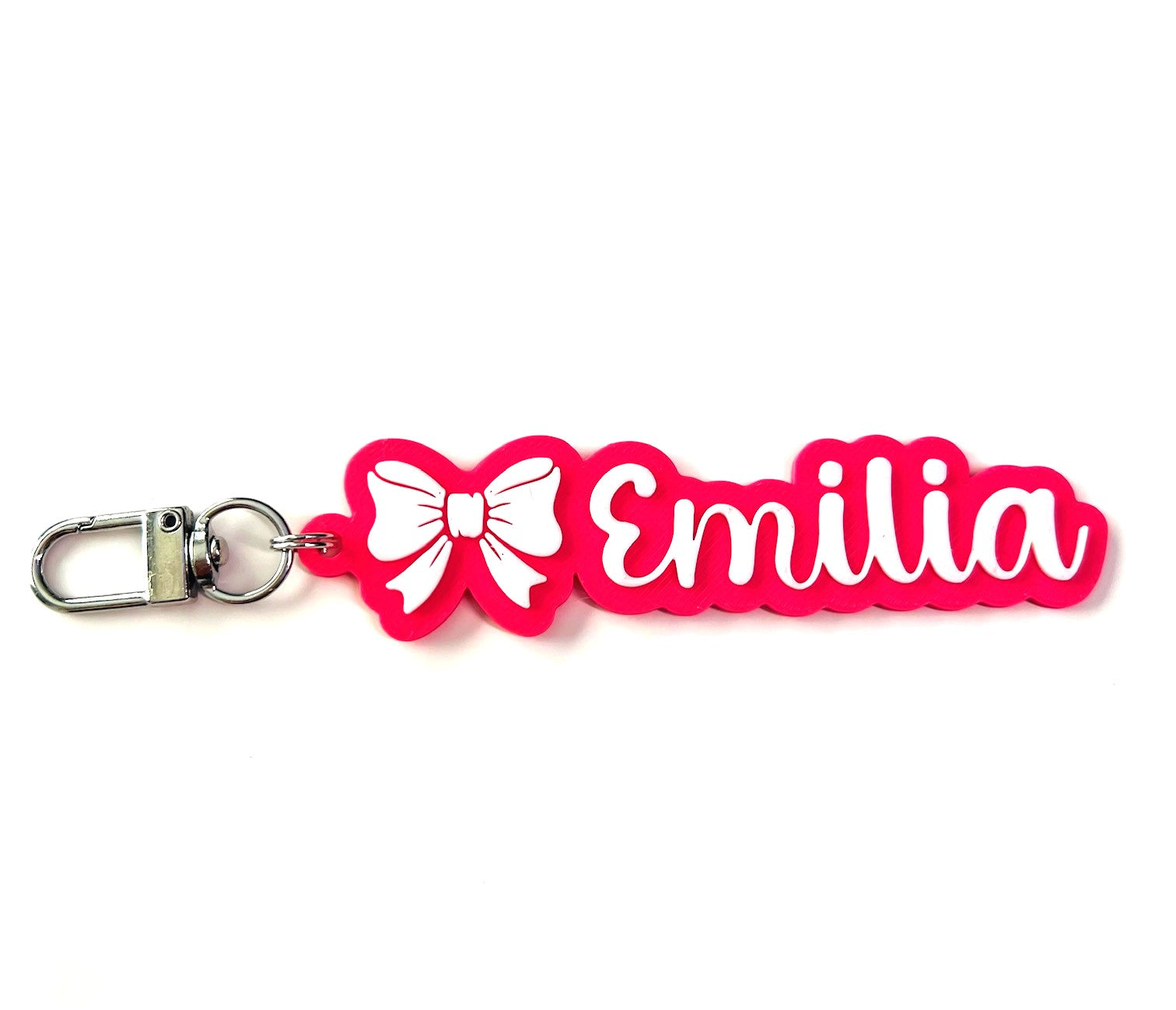 Custom Bow Keychain, Keyring, Bag Tag, Name Tag, 3D Printed