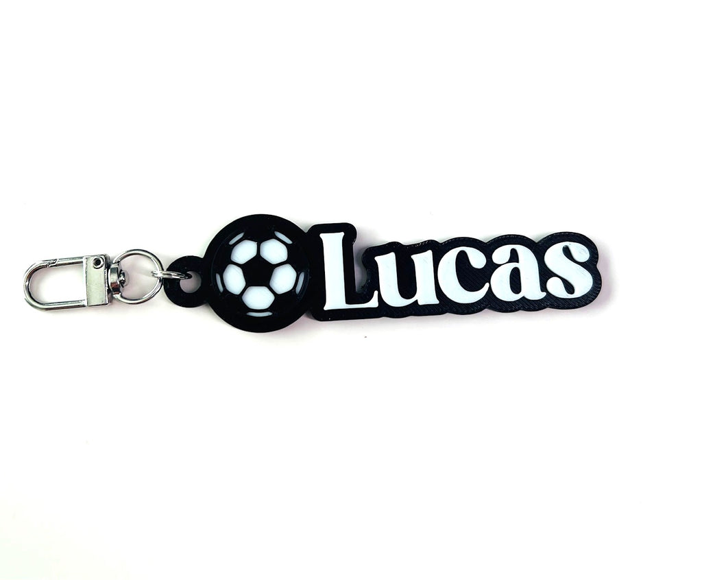 Personalized Soccer Keychain, Keyring, Bag Tag, Name Tag, 3D Printed