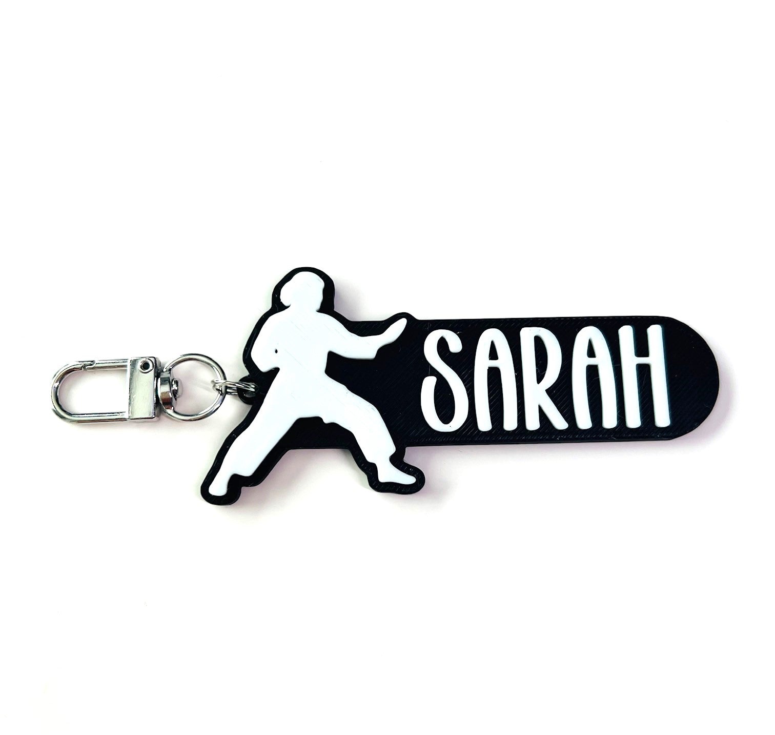 Personalized Karate girl, taekwondo girl Keychain, Keyring, Bag Tag, Name Tag, 3D Printed